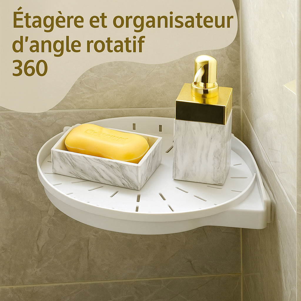 Étagère Murale Rotative 360° – Zéro perçage, zéro stress !