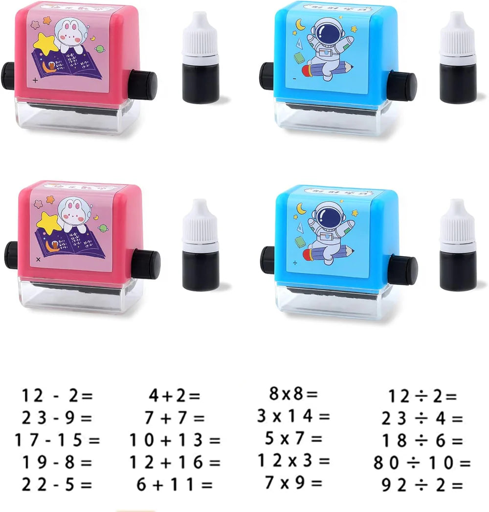 Pack 4Pcs tampons à rouleaux de mathématiques