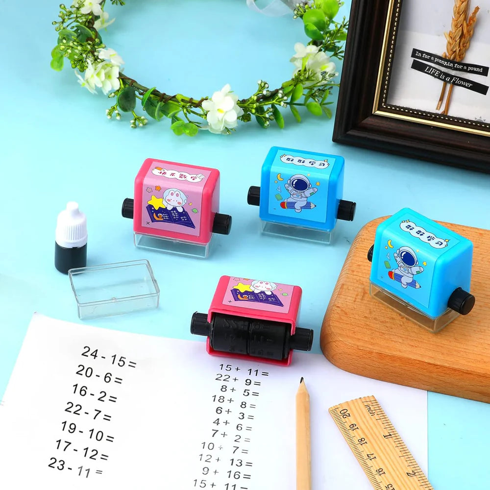 Pack 4Pcs tampons à rouleaux de mathématiques