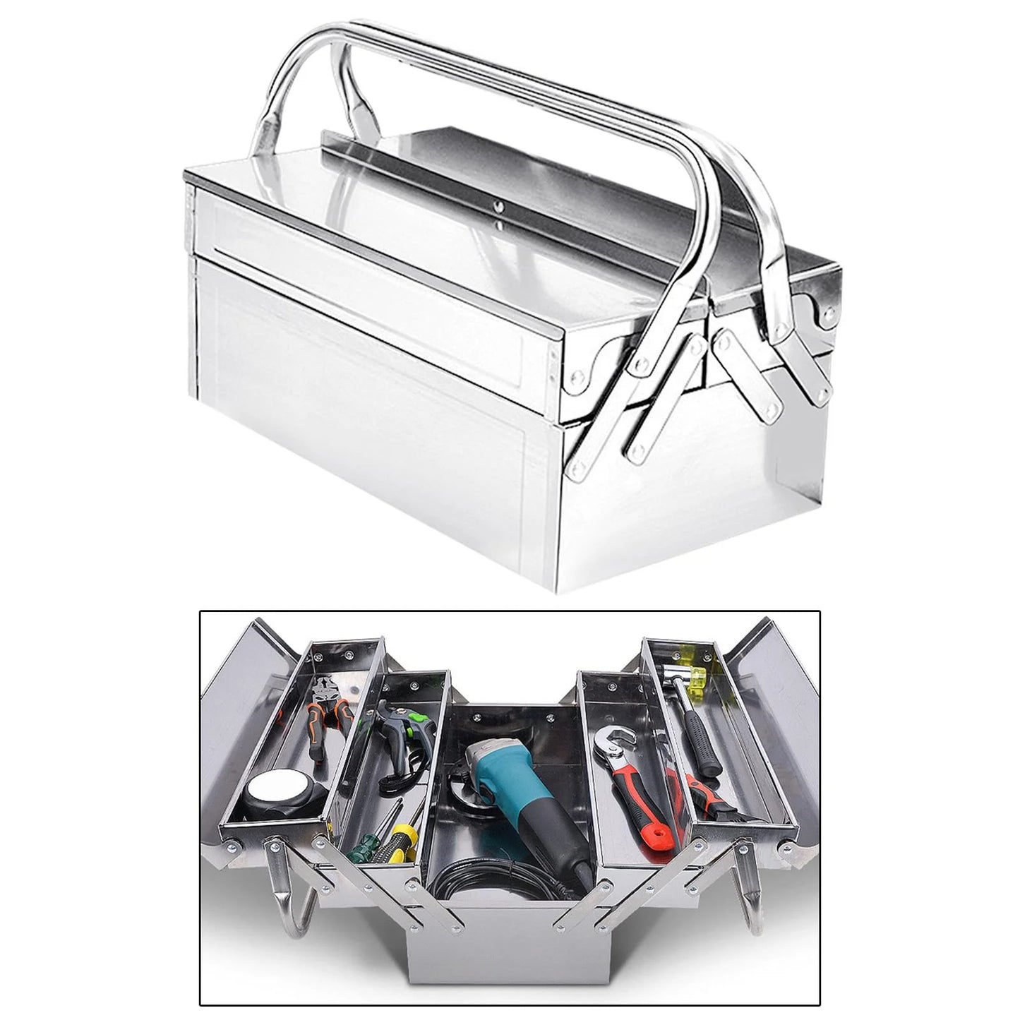 Boîte à outils en acier inoxydable