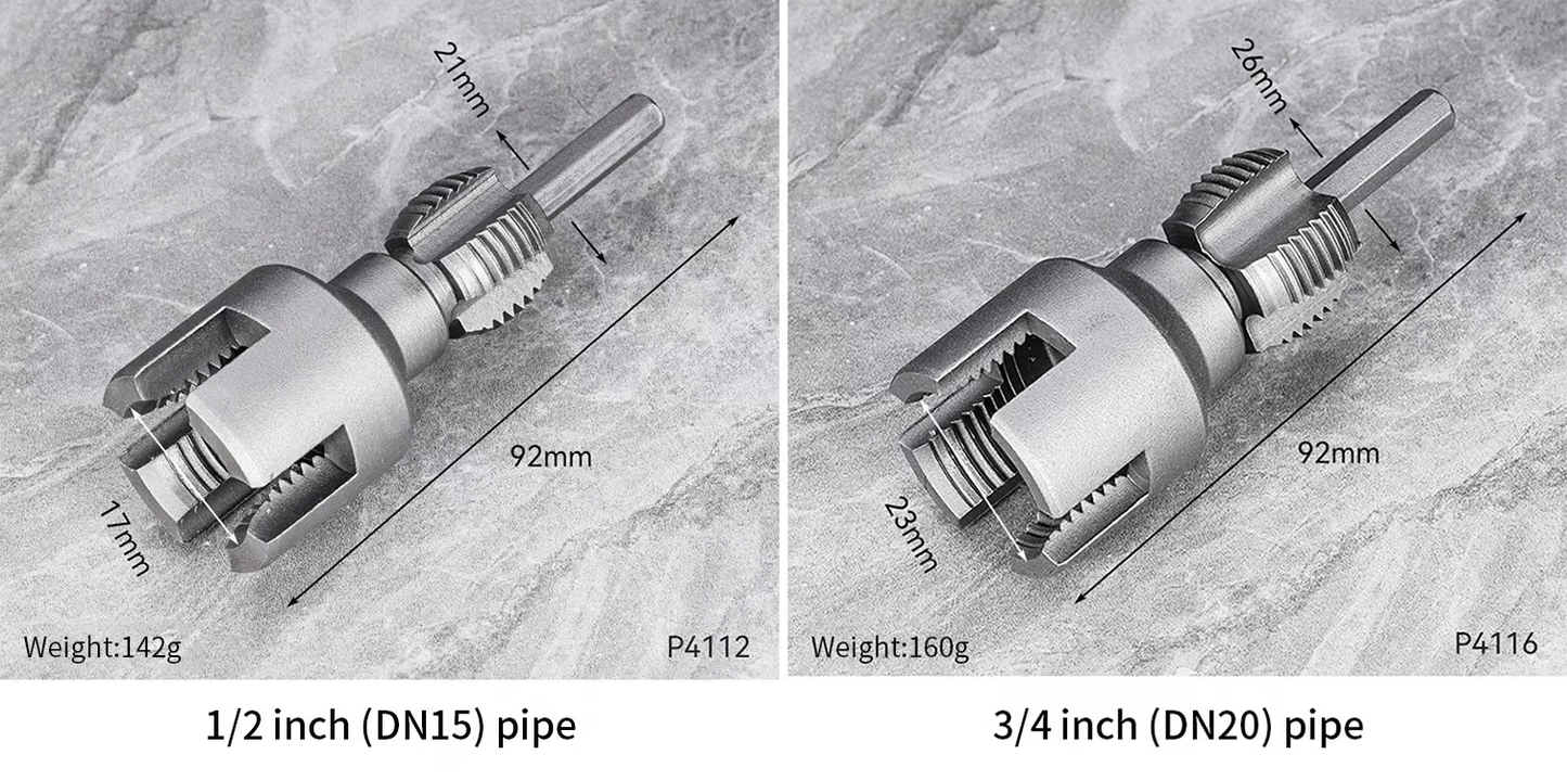 Kit de Filetage 2 en 1 pour Tuyaux PVC (Interne + Externe)