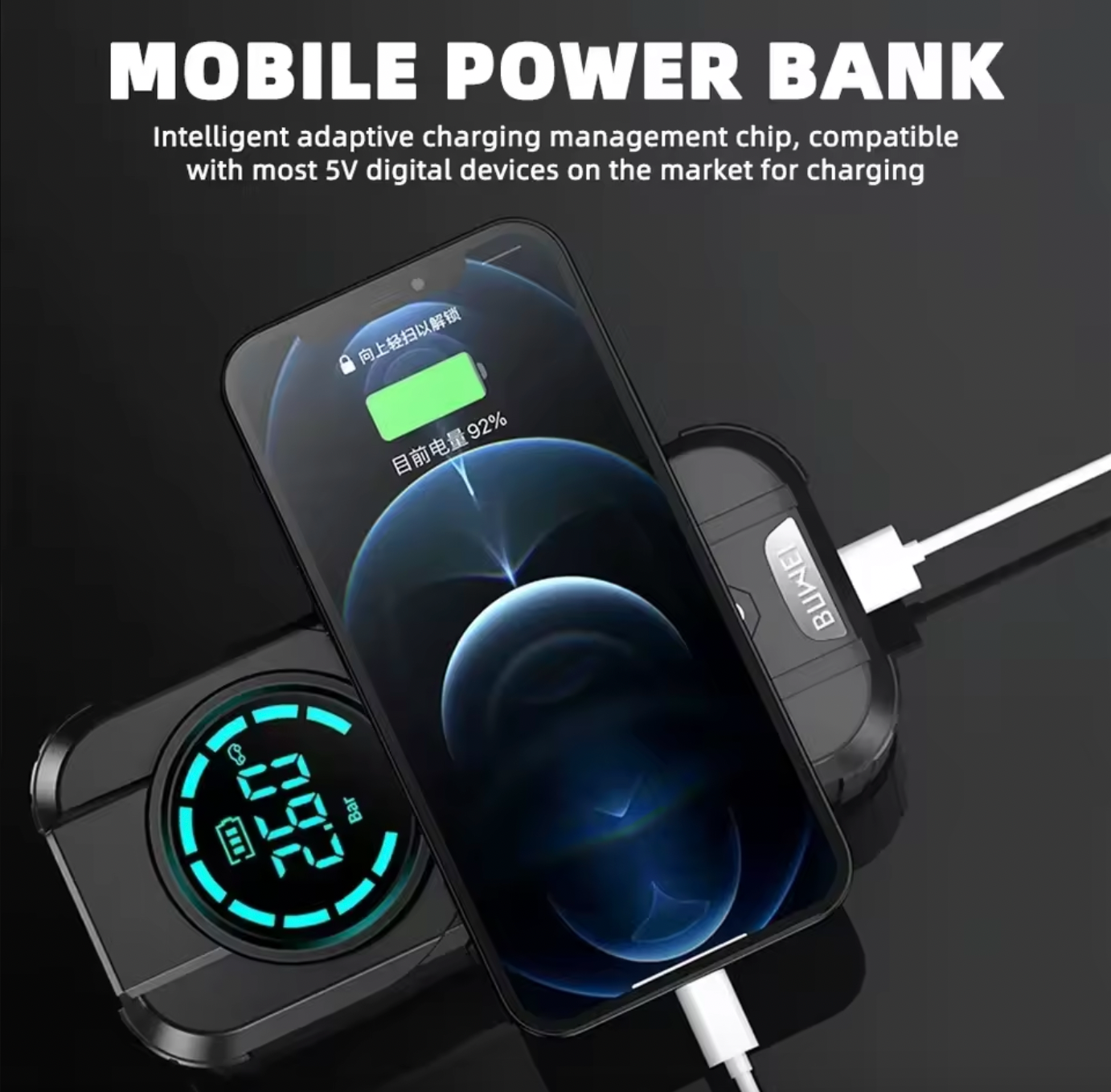 Booster De Batterie Portable Avec Pompe À Air Pro 4 en 1.