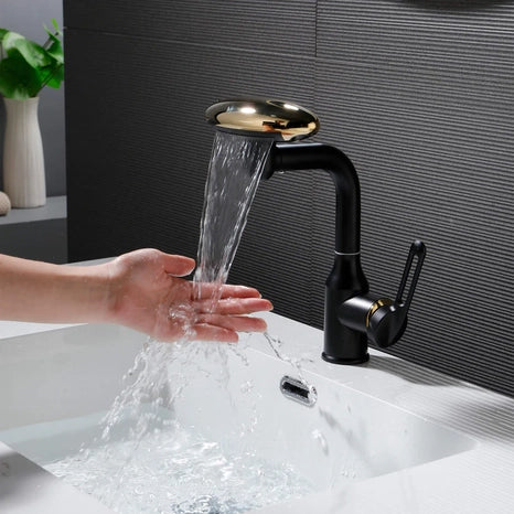 Robinet de lavabo cascade multifonction rotatif à 360° pour salle de bain
