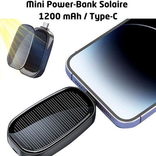 Mini Power-Bank Solaire 1200 mAh Type-C