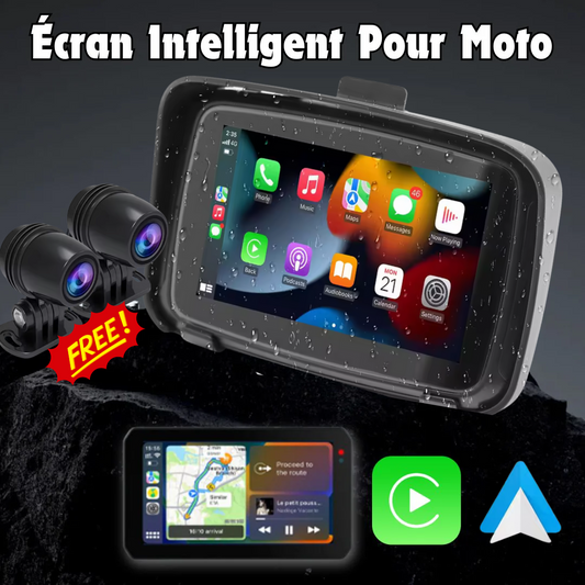 Écran Intelligent 5 pouces Pour Moto Avec 2 Caméras