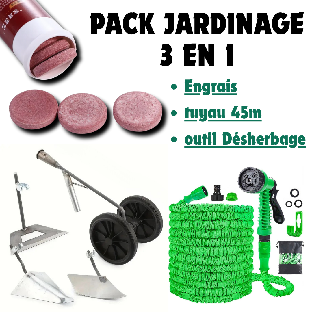Pack Jardin Complet – Désherbez, Arrosez & Nourrissez Votre Sol Sans Effort