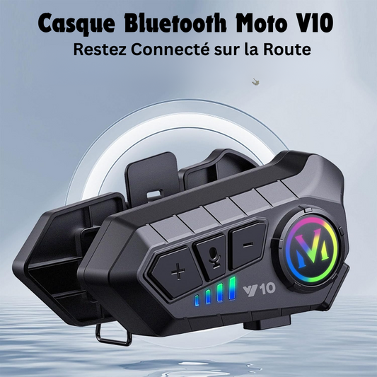 Casque Bluetooth Moto V10 – Restez Connecté sur la Route