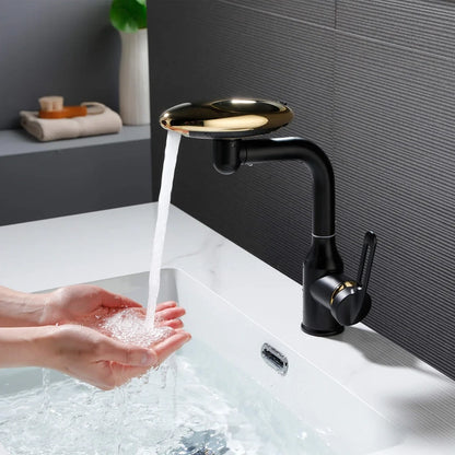 Robinet de lavabo cascade multifonction rotatif à 360° pour salle de bain